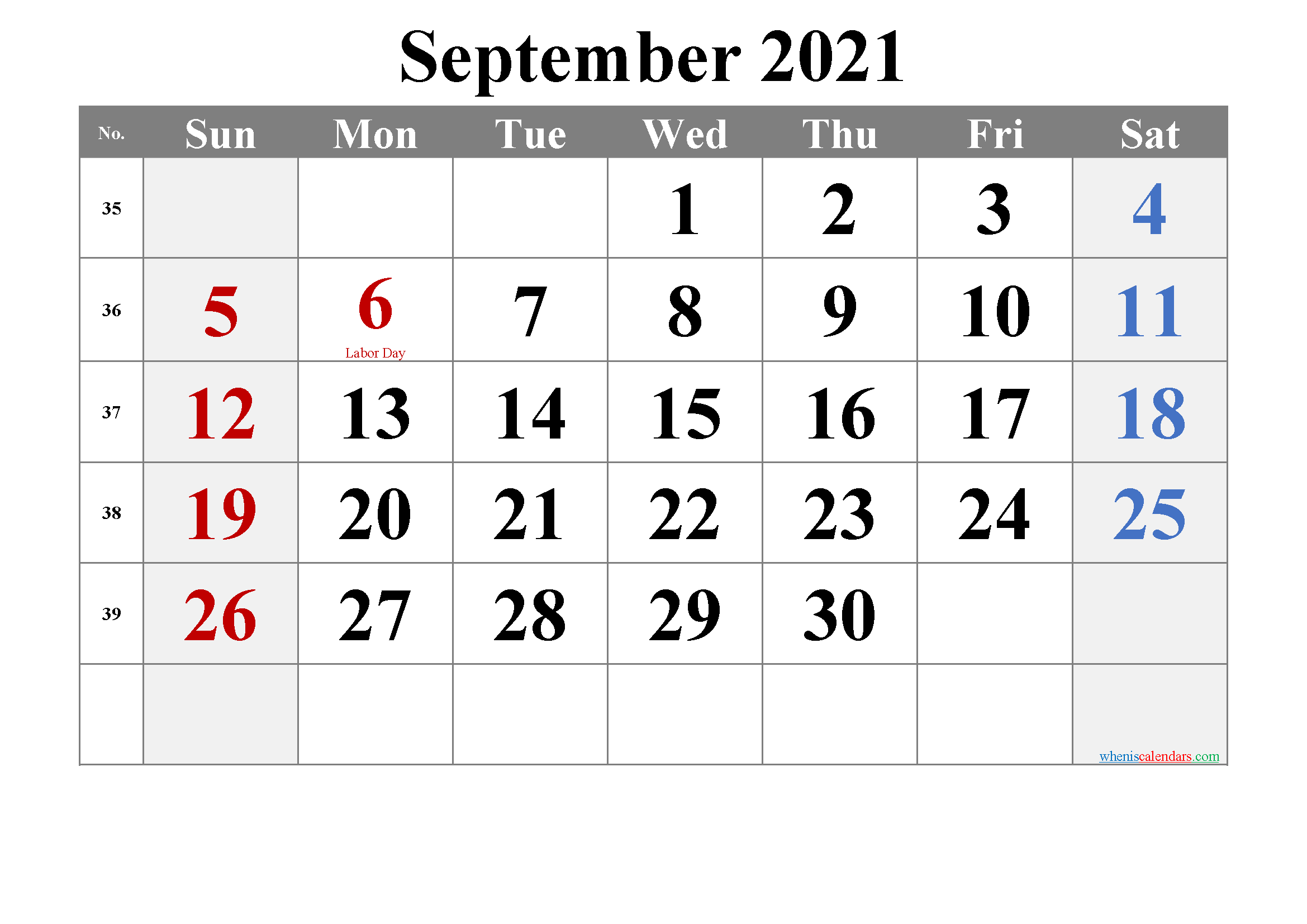 Editable September 2021 Calendar-Template No.tr21m21