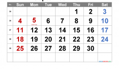 Printable September 2022 Calendar with Holidays
