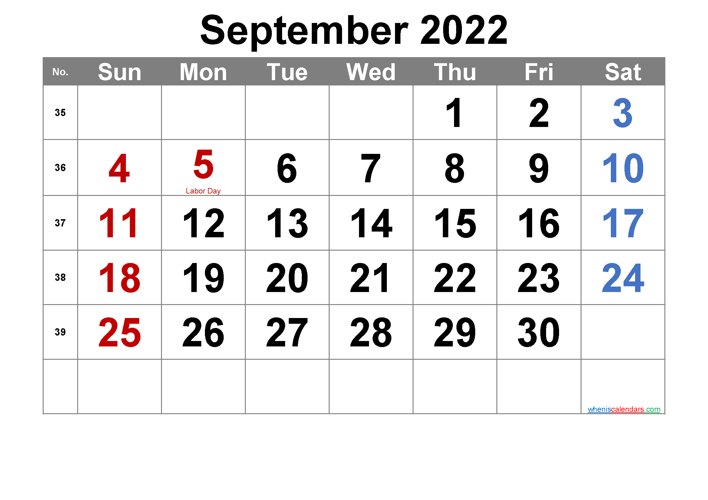 Labor Day 2022 Calendar Editable September 2022 Calendar With Holidays-Template No.ar22M9