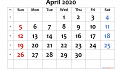 Printable Calendar 2020 April