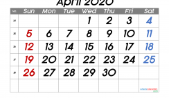 Printable April 2020 Calendar with Week Numbers