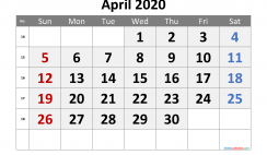 Printable April 2020 Calendar