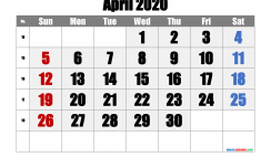 Printable Calendar 2020 April