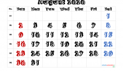 Printable Calendar 2020 August