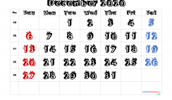 Printable Calendar 2020 December