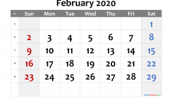 Printable February 2020 Calendar