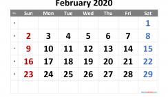 Free Printable Calendar 2020 February