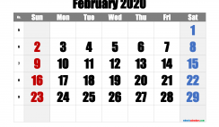 Free February 2020 Calendar with Week Numbers