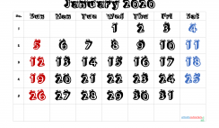 Printable Calendar 2020 January