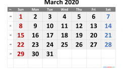 Printable March 2020 Calendar