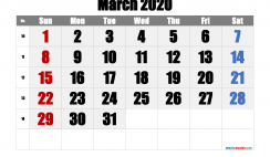 Printable Calendar 2020 March