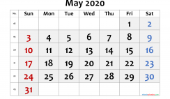 Free Printable Calendar 2020 May