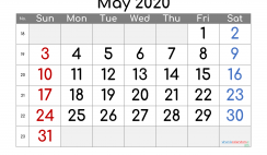 Free Printable Calendar 2020 May