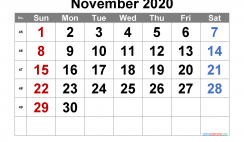 Printable November 2020 Calendar with Week Numbers