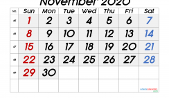 Free Printable November 2020 Calendar