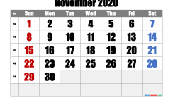Free Printable November 2020 Calendar with Week Numbers
