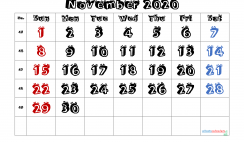 Printable Calendar 2020 November