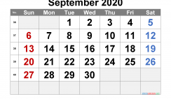 Printable September 2020 Calendar