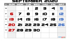 Printable Calendar 2020 September