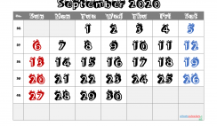 Printable September 2020 Calendar