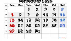 Free Printable Calendar 2020 September