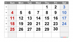 Free April 2021 Calendar with Week Numbers