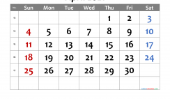 Free Printable April 2021 Calendar with Week Numbers