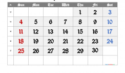 Free April 2021 Calendar with Week Numbers