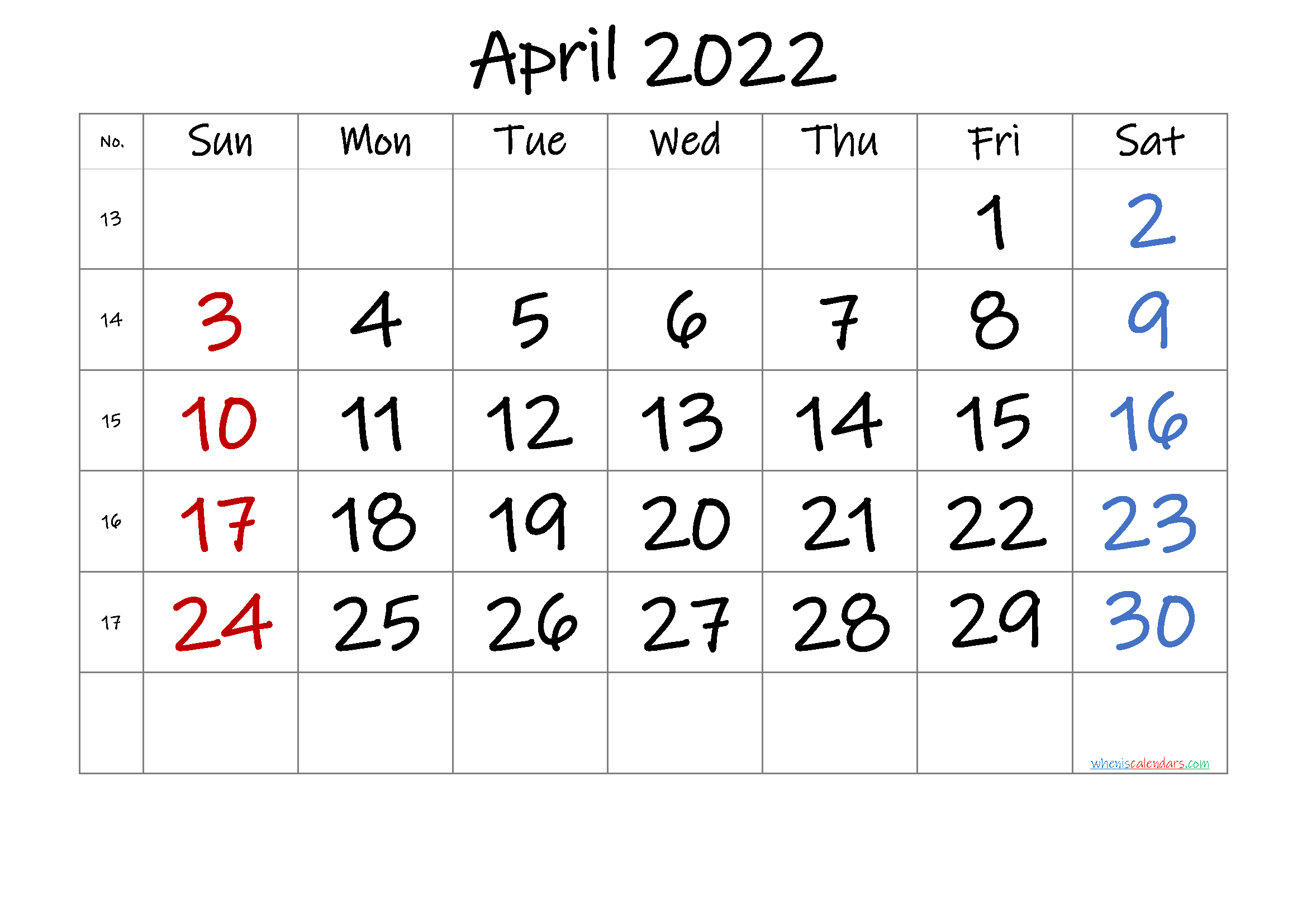 Free April 2022 Calendar [Free Premium]