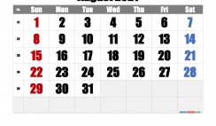 Free Printable August 2021 Calendar with Week Numbers