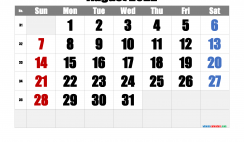 Free Printable August 2022 Calendar with Week Numbers