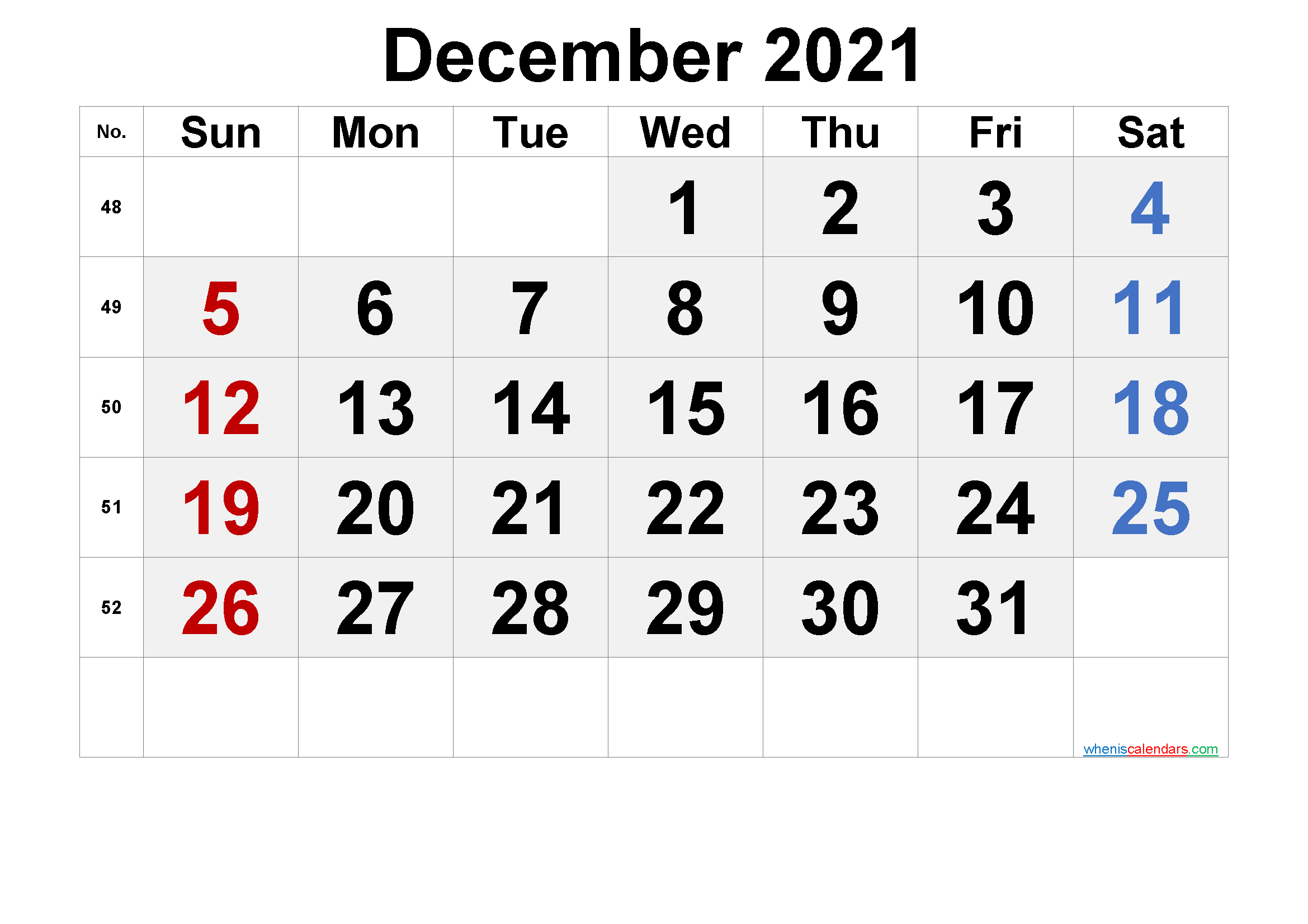 Free December 2021 Calendar - 6 Templates | Free Printable ...