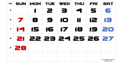 Free Printable 2021 February  Calendar