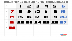 Free February 2021 Calendar with Week Numbers