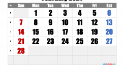 Free Printable February 2021 Calendar with Week Numbers
