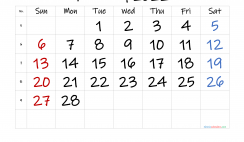 Free February 2022 Calendar with Week Numbers