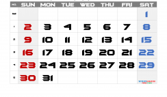 Printable January 2022 Calendar
