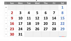 Printable January 2022 Calendar with Week Numbers