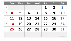 Printable July 2021 Calendar with Week Numbers