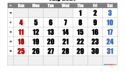 Free Printable July 2021 Calendar with Week Numbers