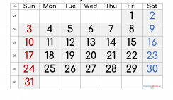 Printable July 2022 Calendar with Week Numbers