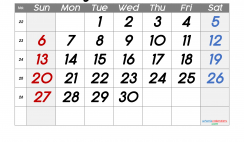 Free June 2021 Calendar with Week Numbers