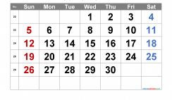 Printable June 2022 Calendar with Week Numbers