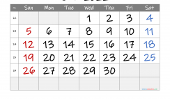 Printable June 2022 Calendar with Week Numbers