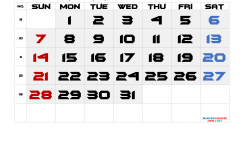 Printable March 2021 Calendar with Week Numbers