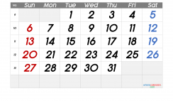 Free Printable March 2022 Calendar with Week Numbers
