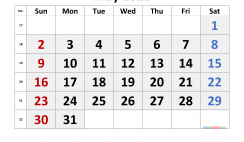 Free Printable May 2021 Calendar with Week Numbers