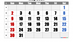 Free Printable May 2021 Calendar with Week Numbers