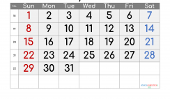 Free May 2022 Calendar with Week Numbers