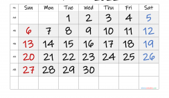 Free Printable November 2022 Calendar with Week Numbers